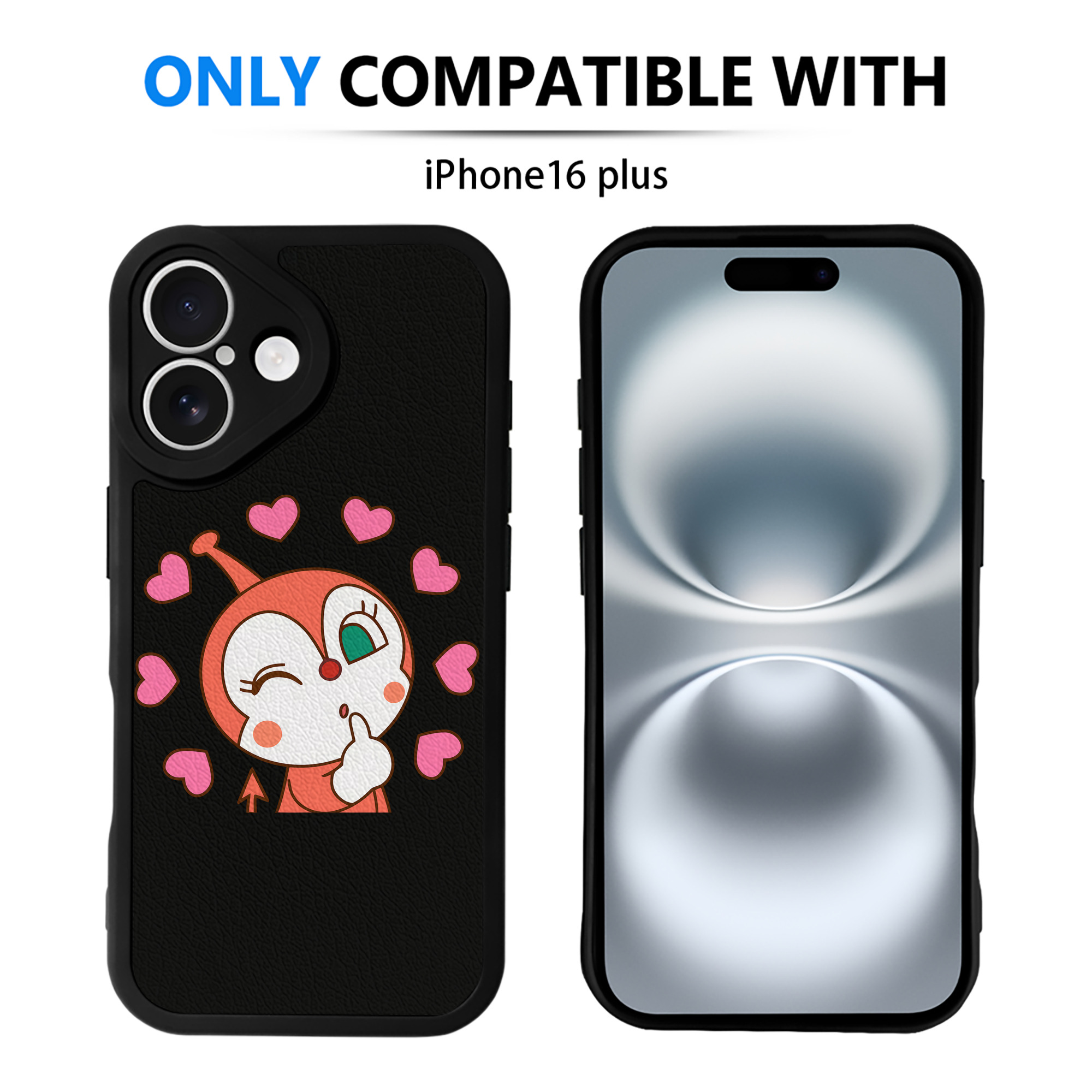 （画像用） アンパンマン Anpanman 【iPhone 16シリーズ対応】シリコンスマホケース（レザー調） 材質：シリコン